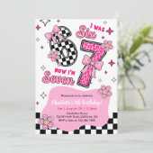 6 7 Six Seven Meme Trend Pink Girls 7th Birthday Kaart (Staand voorkant)