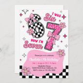 6 7 Six Seven Meme Trend Pink Girls 7th Birthday Kaart (Voorkant / Achterkant)
