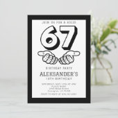 6 7 Six Seven Meme Viral Boy Any Birthday Party  Kaart (Staand voorkant)