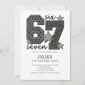 6 7 Six Seven Meme Viral Girl Any Birthday Party  Kaart (Voorkant)