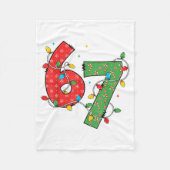 6 7 Six Seven Meme Xmas Lights Candy Cane Christma Fleece Deken (Voorkant)