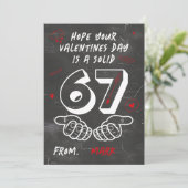 6 7 Six Seven Teens Kids School Valentines Day  Feestdagenkaart (Staand voorkant)