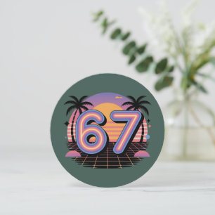 6 7 Six Seven Vaporwave Gen Z Alpha Meme Feestdagenkaart
