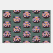 6 7 Six Seven Vaporwave Gen Z Alpha Meme Inpakpapier Vel (Voorkant)