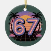 6 7 Six Seven Vaporwave Gen Z Alpha Meme  Keramisch Ornament (Voorkant)