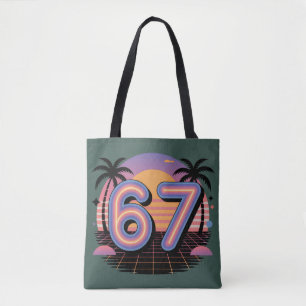 6 7 Six Seven Vaporwave Gen Z Alpha Meme Tote Bag