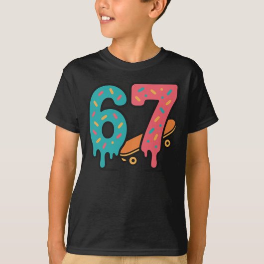 6 7 Skateboard Drip Illustratie Ontwerp T-shirt (Voorkant)