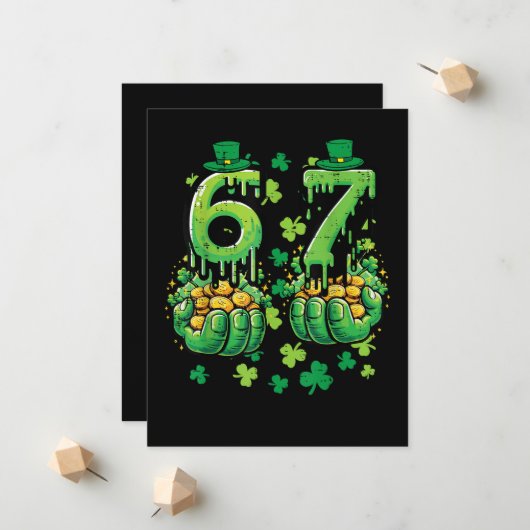 6 7 St. Patrick's Dag Aankondiging (Voorkant / Achterkant in situ)