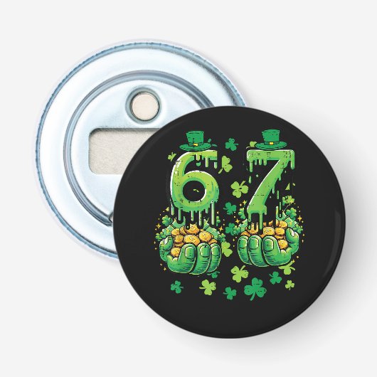 6 7 St. Patrick's Dag Button Flesopener (Voorkant)