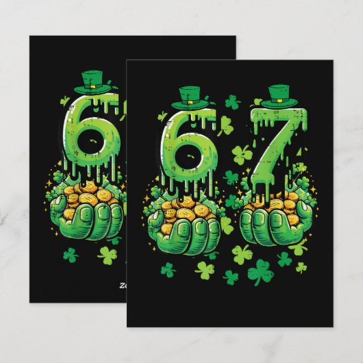 6 7 St. Patrick's Dag Feestdagenkaart (Voorkant / Achterkant)