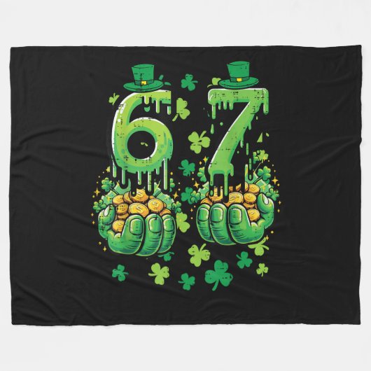 6 7 St. Patrick's Dag Fleece Deken (Voorkant (Horizontaal))