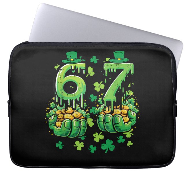 6 7 St. Patrick's Dag Laptop Sleeve (Voorkant)