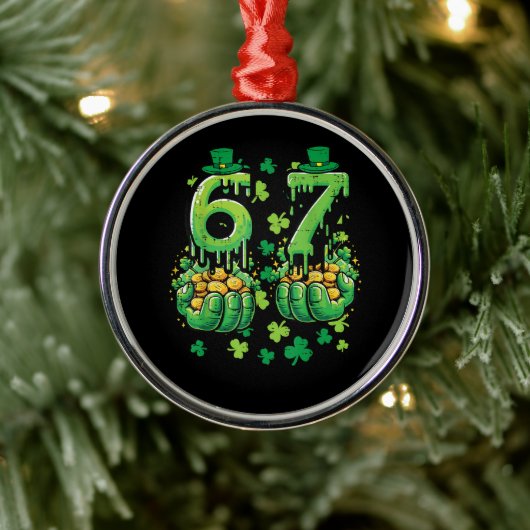 6 7 St. Patrick's Dag Metalen Ornament (Boom)
