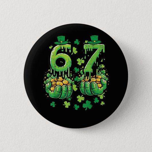 6 7 St. Patrick's Dag Ronde Button 5,7 Cm (Voorkant)