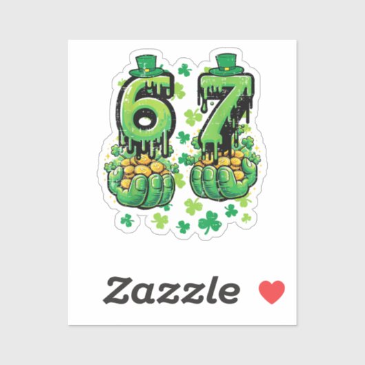 6 7 St. Patrick's Dag Sticker (Vel)