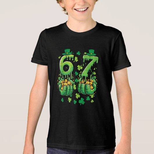 6 7 St. Patrick's Dag Tri-Blend Shirt (Voorkant)