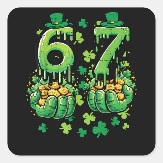 6 7 St. Patrick's Dag Vierkante Sticker (Voorkant)