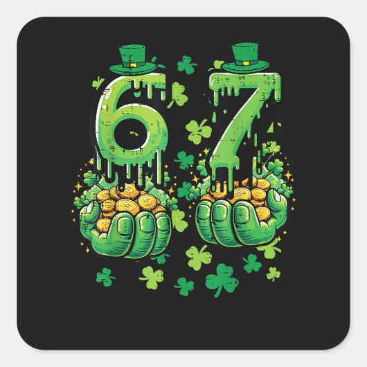 6 7 St. Patrick's Dag Vierkante Sticker (Voorkant)