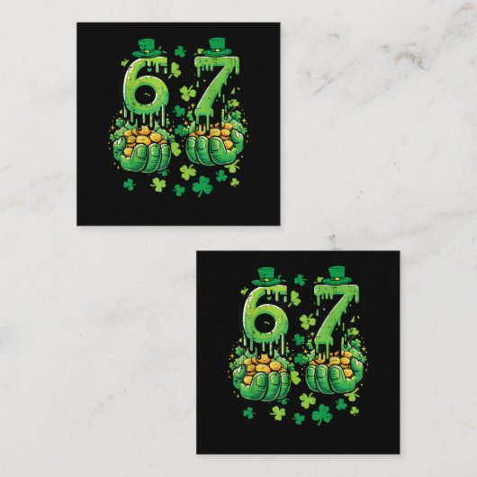 6 7 St. Patrick's Dag Vierkante Visitekaartje (Voorkant / Achterkant)