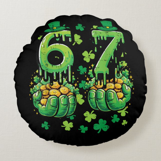 6 7 St Patricks Day Rond Kussen (Voorkant)