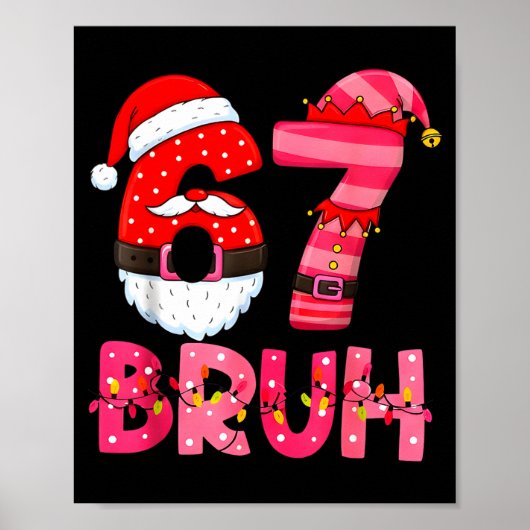 6 7 Teens Xmas Funny Six Seven Pajamas Christmas N Poster (Voorkant)