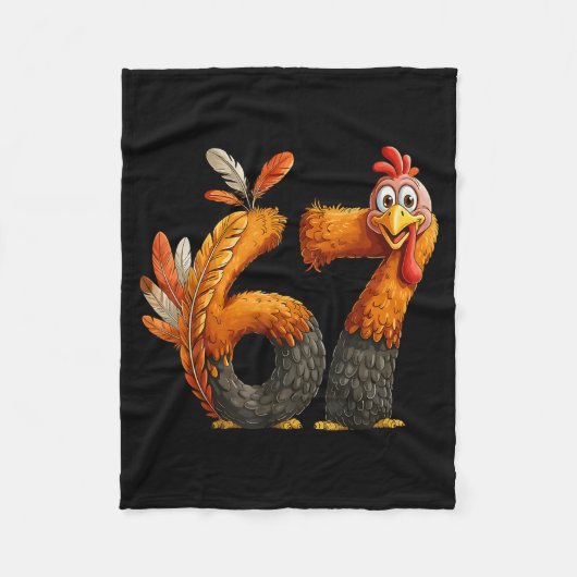6 7 Thanksgiving Funny Turkey Thanksgiving 67 Men  Fleece Deken (Voorkant)