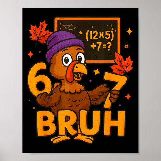 6 7 Thanksgiving Grappige Kalkoen Thanksgiving 67 Poster (Voorkant)