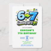 6 7 Trending Seven Birthday Party Invitation Kaart (Voorkant)