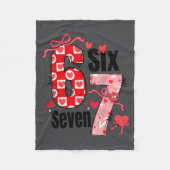 6 7 Valentine Six Seven Meme Coquette Bow Hearts  Fleece Deken (Voorkant)