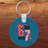 6 7 Valentine Six Seven Meme Coquette Bow Hearts  Sleutelhanger (Voorkant)