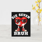 6 7 Valentines Day Shirt Men Boys Funny Heart Meme Kaart (Gele Bloem)