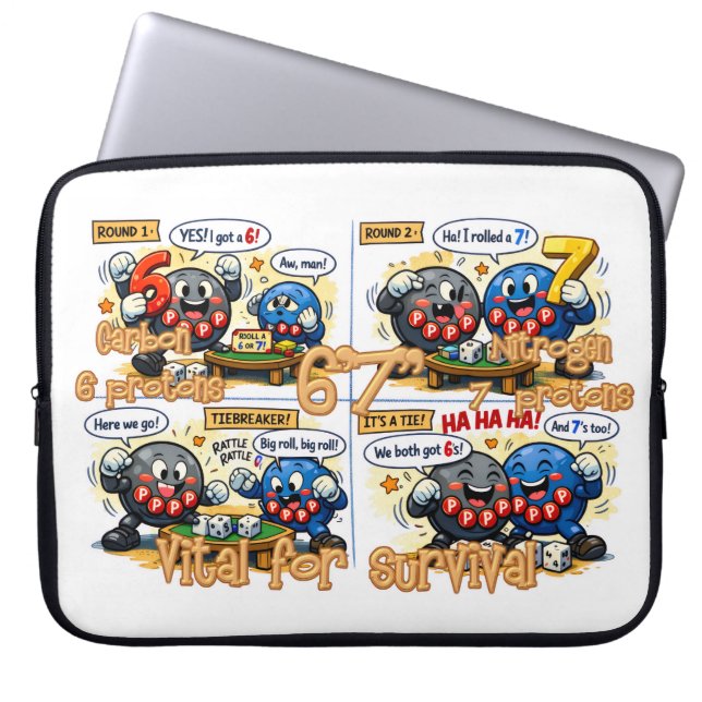 6’7” Van levensbelang Chemie Elementen Laptop Sleeve (Voorkant)