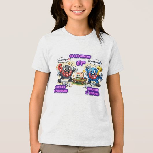 6’7” Van levensbelang Chemie Elementen Tri-Blend Shirt (Voorkant)