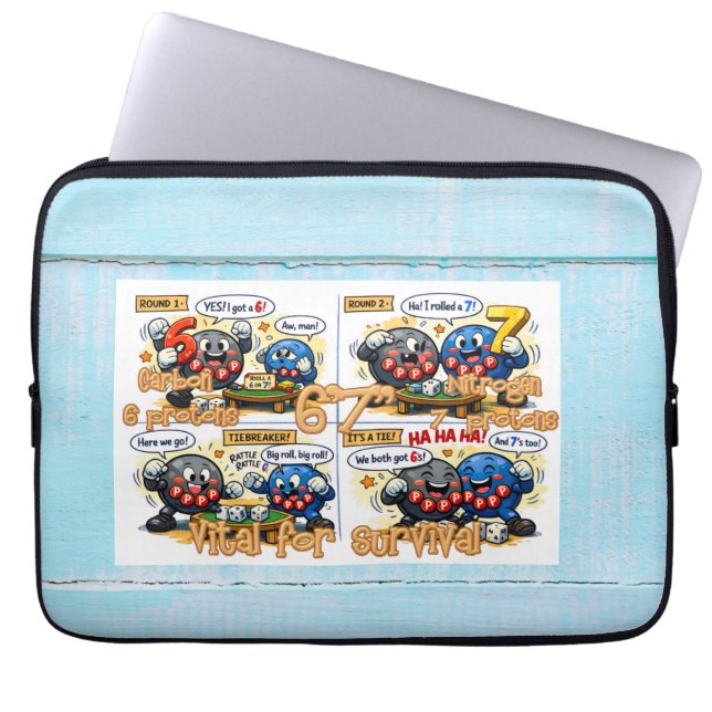 6’7” Vitale chemie-elementen voor overleving Laptop Sleeve (Voorkant)