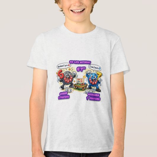 6’7” Vitale Chemie-elementen voor overleving Tri-Blend Shirt (Voorkant)