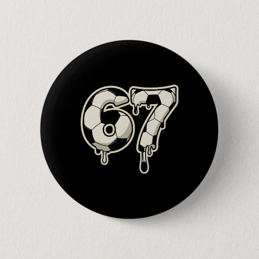 6 7 Voetbal Byll Drip Grafisch Zes Zeven Meme Ronde Button 5,7 Cm (Voorkant)