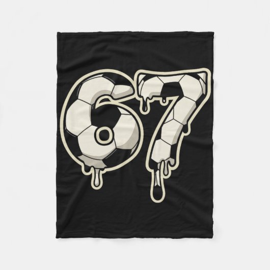 6 7 Voetbal Ll Drip Grafisch Zes Zeven Meme Fleece Deken (Voorkant)