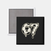 6 7 Voetbal Ll Drip Grafisch Zes Zeven Meme Magneet (Voorkant / Achterkant)