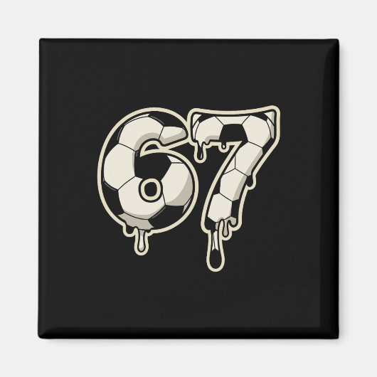6 7 Voetbal Ll Drip Grafisch Zes Zeven Meme Magneet (Voorkant)