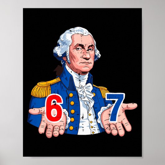 6 7 Washington Grappig 67 Carnaval Kostuum Meme Ze Poster (Voorkant)