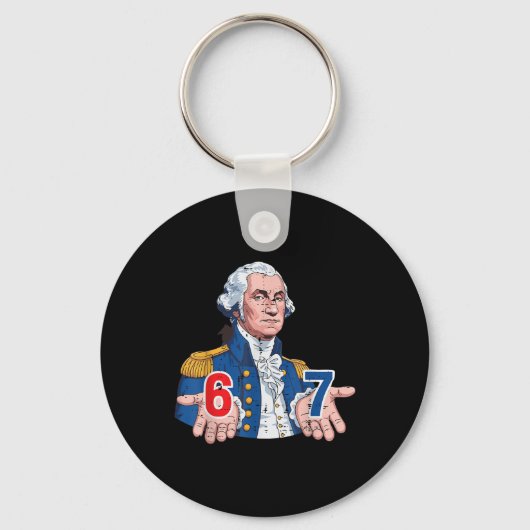 6 7 Washington Grappig 67 Carnaval Kostuum Meme Ze Sleutelhanger (Voorkant)