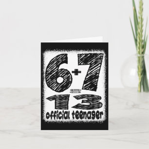6+7 wordt 13 jaar oude tienerjongens grappige 13e kaart