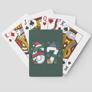 6 7 Zes Zeven Gen Z Alpha Meme Slang Kerst Sneeuwm Pokerkaarten