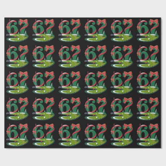 6 7 Zes Zeven Golf Gen Z Alpha Meme Kerstmis Golfe Cadeaupapier (Vlak)