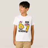 6 7 Zes Zeven Grappig 67 Leraar  T-shirt (Voorkant volledig)
