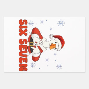 6 7 Zes Zeven Hand Gen Z Alpha Gans Kerstmis Inpakpapier Vel