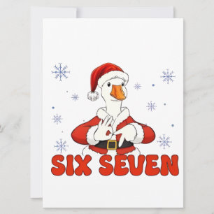 6 7 Zes Zeven Hand Gen Z Alpha Gans Kerstmis Kaart