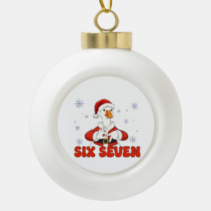 6 7 Zes Zeven Hand Gen Z Alpha Gans Kerstmis Keramische Bal Ornament