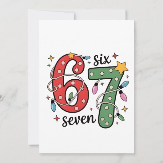 6 7 Zes Zeven Hand Gen Z Alpha Meme Slang Kerstmis Bedankkaart (Voorkant)