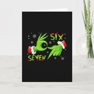 6 7 Zes Zeven Hand Gen Z Alpha Meme Slang Kerstmis Kaart